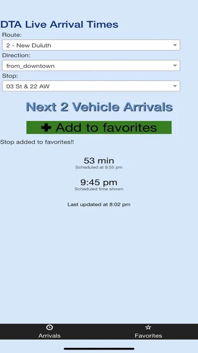 Screenshot di Duluth DTA Bus Tracker