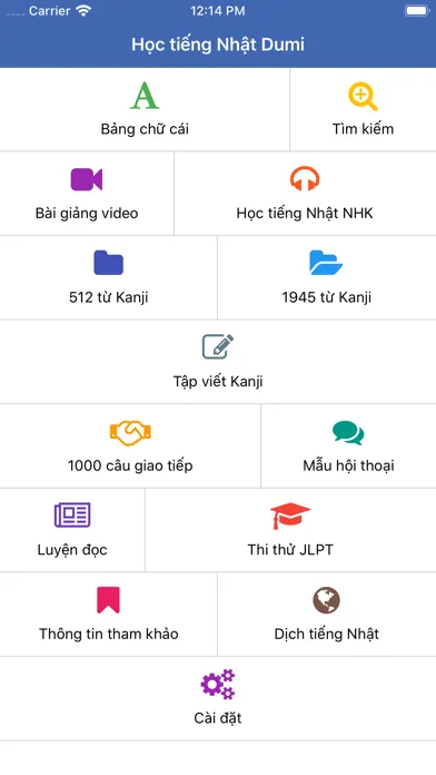 Capturas de tela do Học tiếng Nhật Dumi