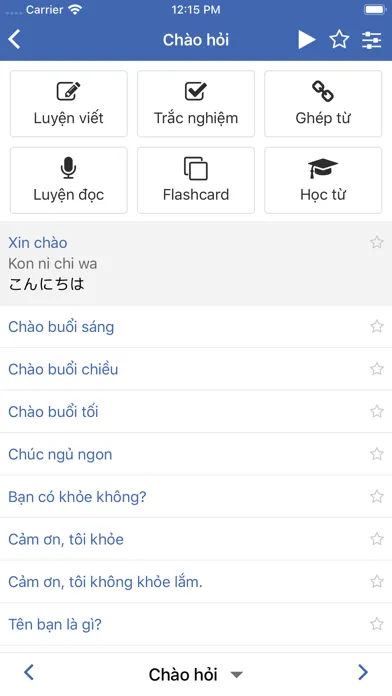 Capturas de tela do Học tiếng Nhật Dumi