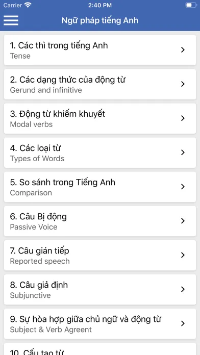 Ngữ pháp tiếng Anh - Bài tập应用截图