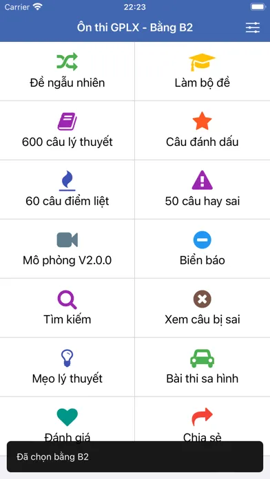 تصاویر Ôn thi GPLX - 600 câu hỏi