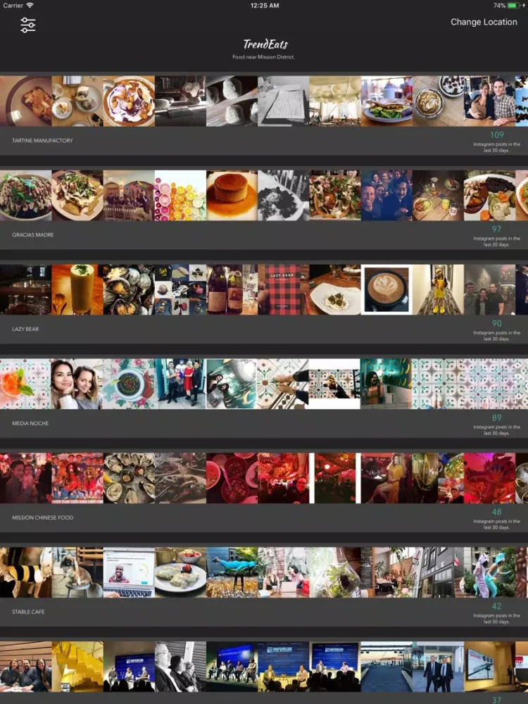 TrendEats iPad  Screenshots
