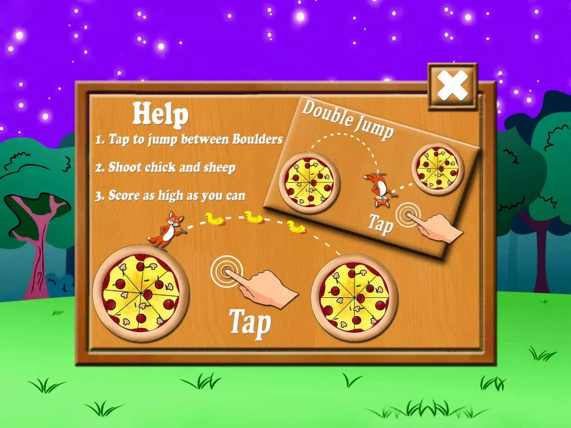 Flying Foxy Nights in Dark Valley Pizza Party iPad  سکرین شاٹس