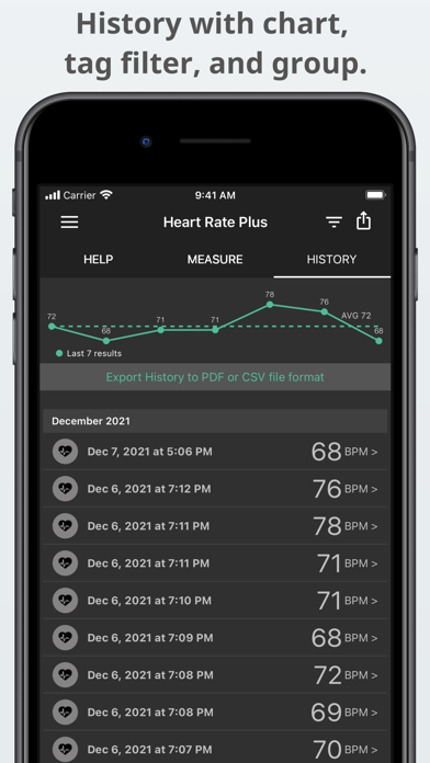 Captures d'écran de Heart Rate Plus: Pulse Monitor