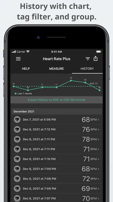 Captures d'écran de Heart Rate Plus: Pulse Monitor