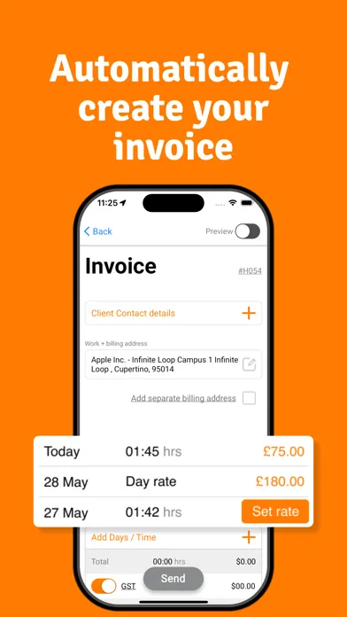 Tangkapan layar dunit instant invoicing