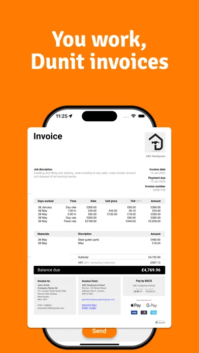 Tangkapan layar dunit instant invoicing