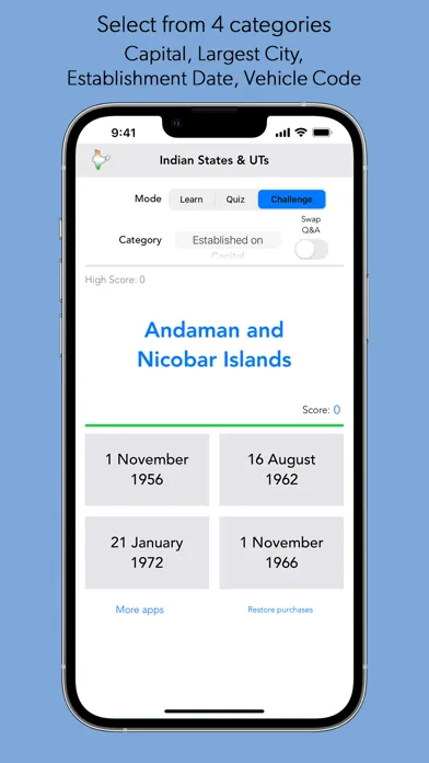 Screenshot di India States and Capitals