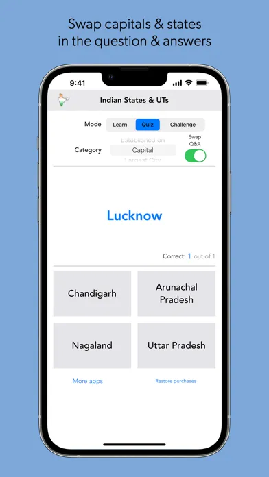 Screenshot di India States and Capitals