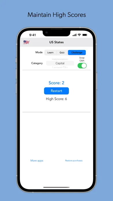 US States & Capitals Quiz Game স্ক্রিনশট