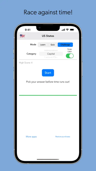 US States & Capitals Quiz Game স্ক্রিনশট
