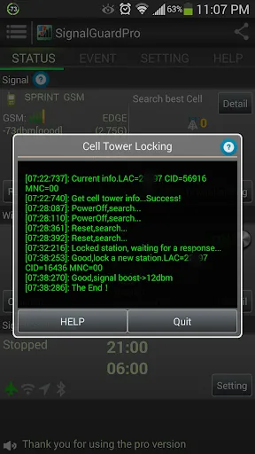 Capturas de tela do Signal Guard Pro