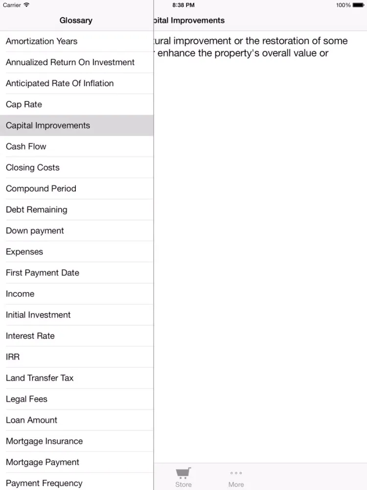 Income Property Glossary iPad 应用截图
