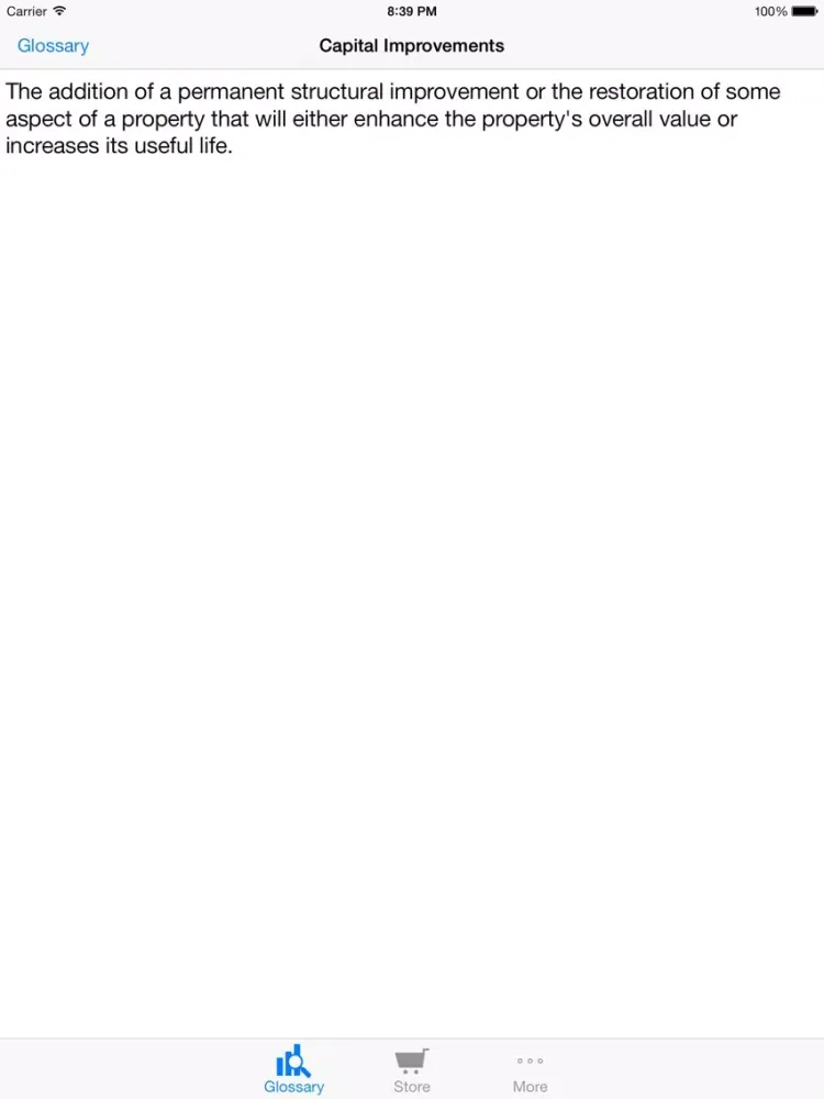Income Property Glossary iPad 应用截图