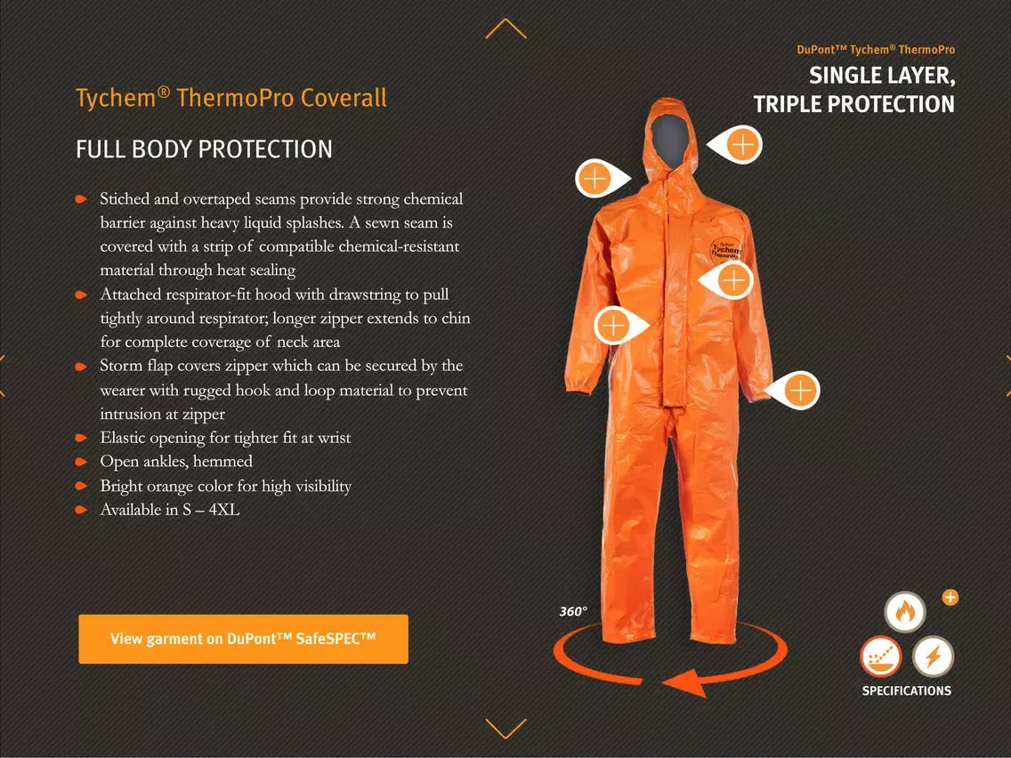 Tangkapan layar Tychem ThermoPro iPad 