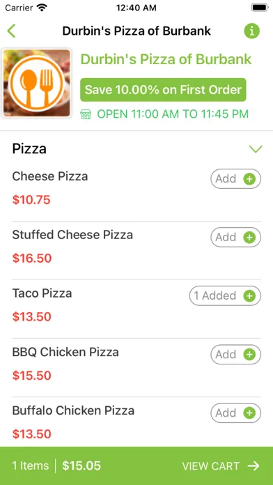 Durbin's Pizza سکرین شاٹس