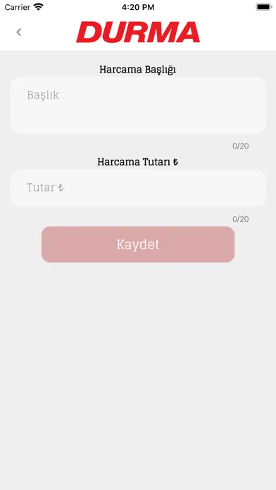 Durma Seyahat Masraf应用截图