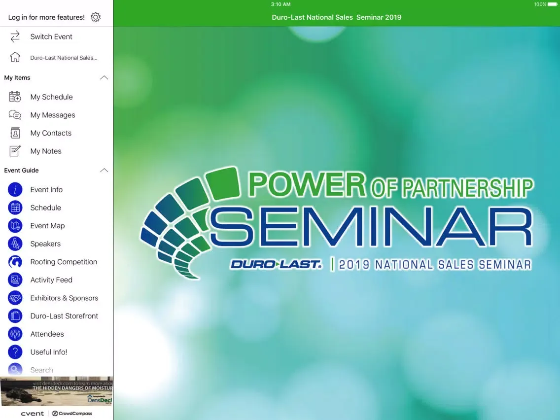 Capturas de tela do Duro-Last Sales Seminar iPad 