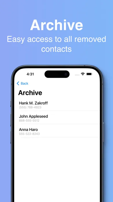 Capturas de tela do Temporary Contacts Pro