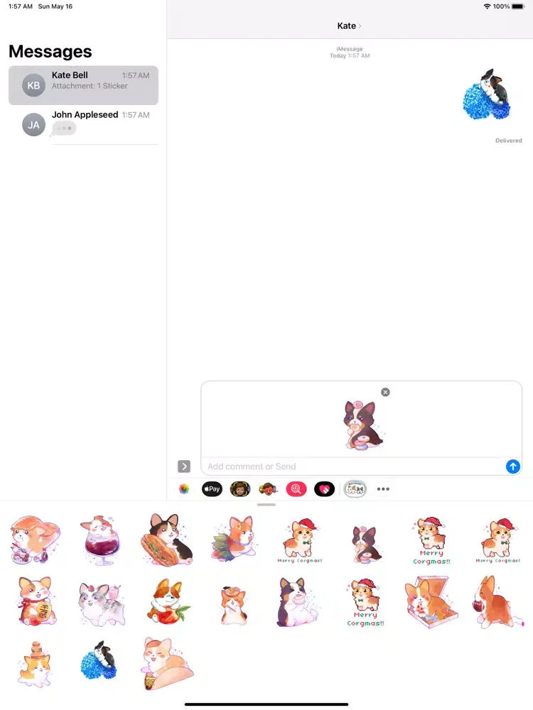 صور The Cutest Corgi Stickers iPad 