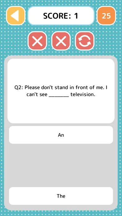 English Grammar Quiz - Game Screenshots