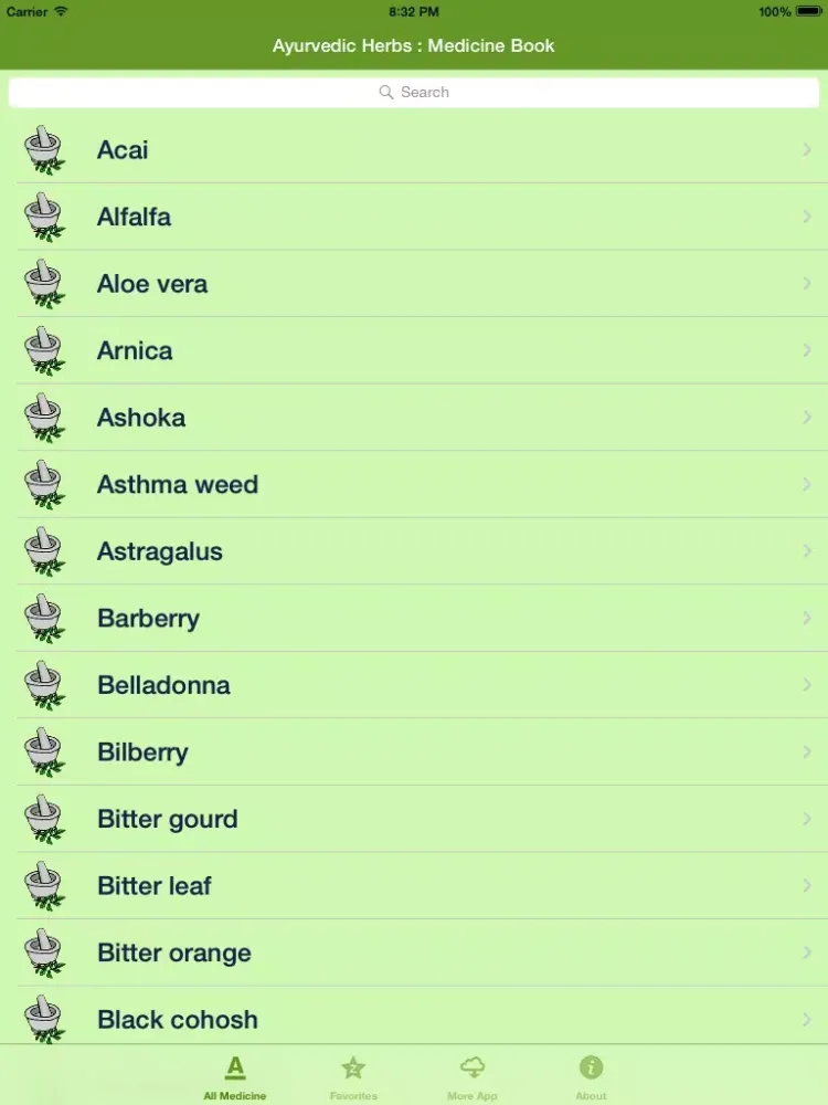 Ayurvedic Herbs Medicine Book iPad  Screenshots