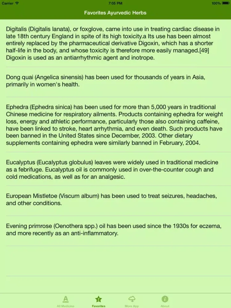 Ayurvedic Herbs Medicine Book iPad  Screenshots