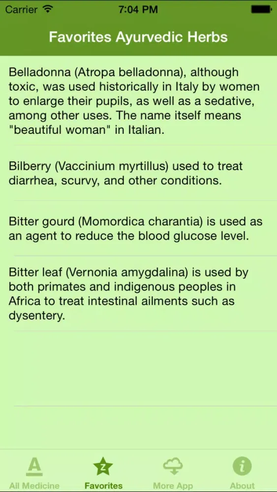 Ayurvedic Herbs Medicine Book Screenshots