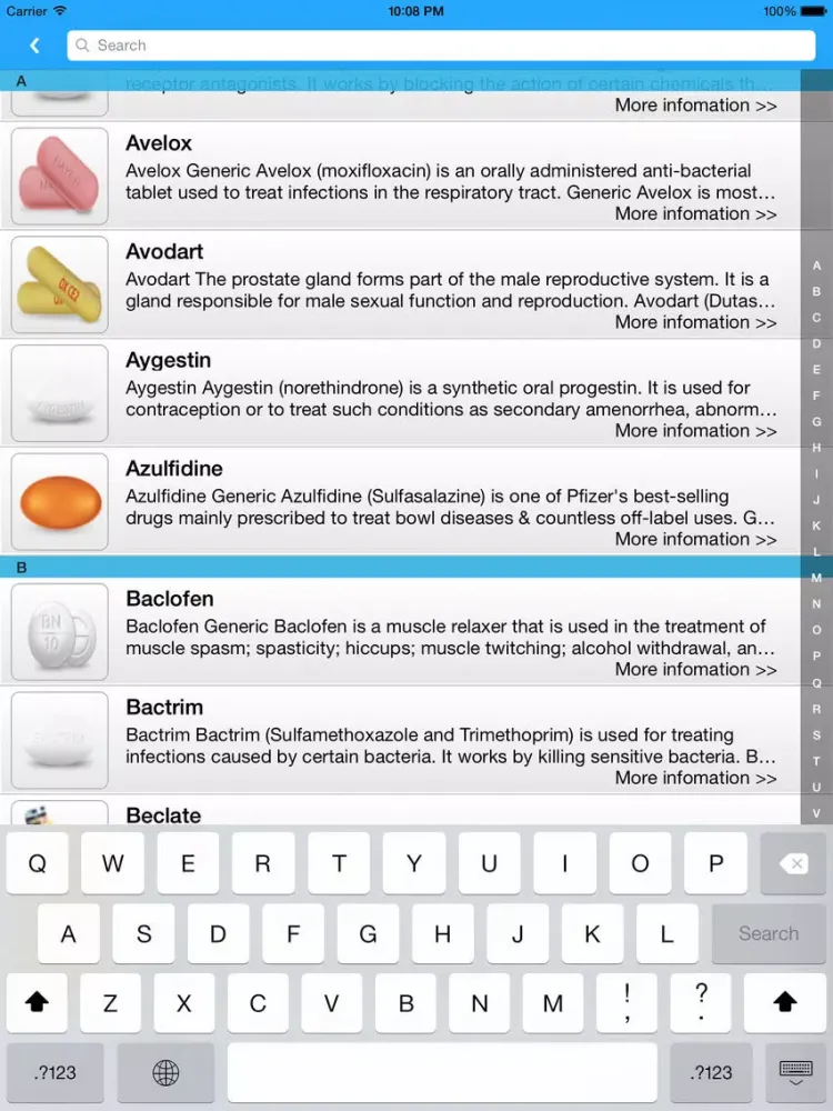 Capturas de tela do Drugs Handbook iPad 