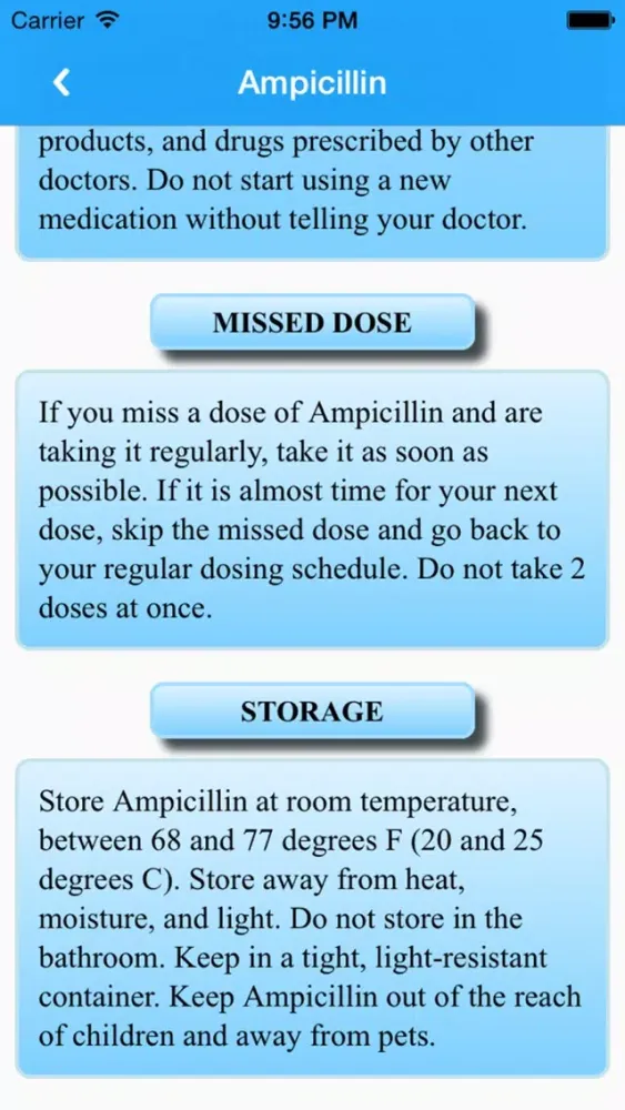 Capturas de tela do Drugs Handbook