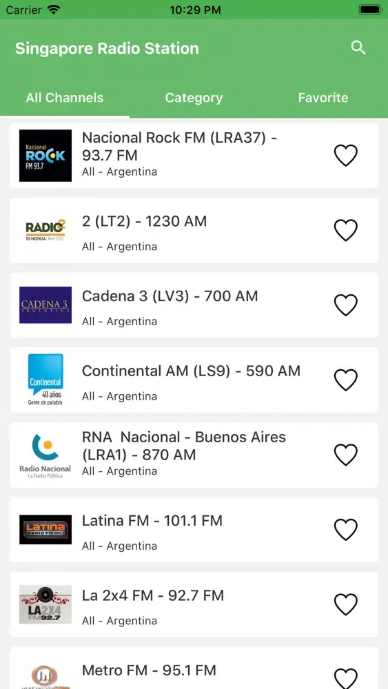 Tangkapan layar Singapore Radio Station