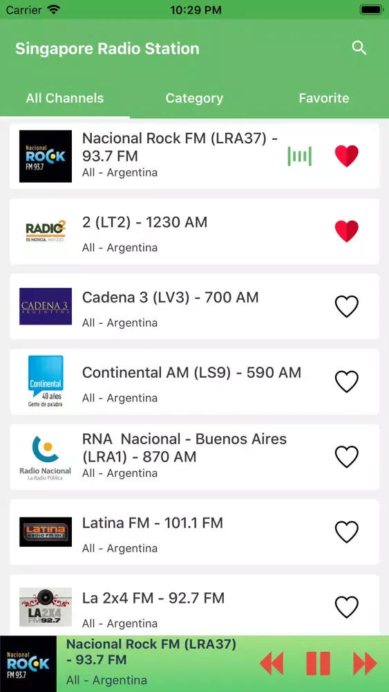 Tangkapan layar Singapore Radio Station