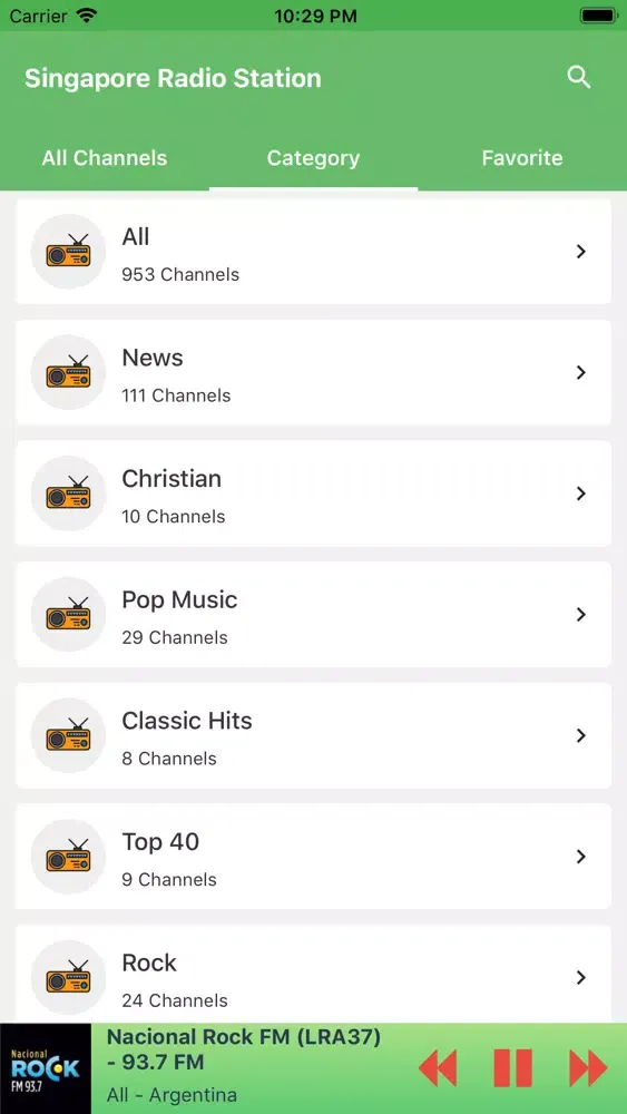 Tangkapan layar Singapore Radio Station