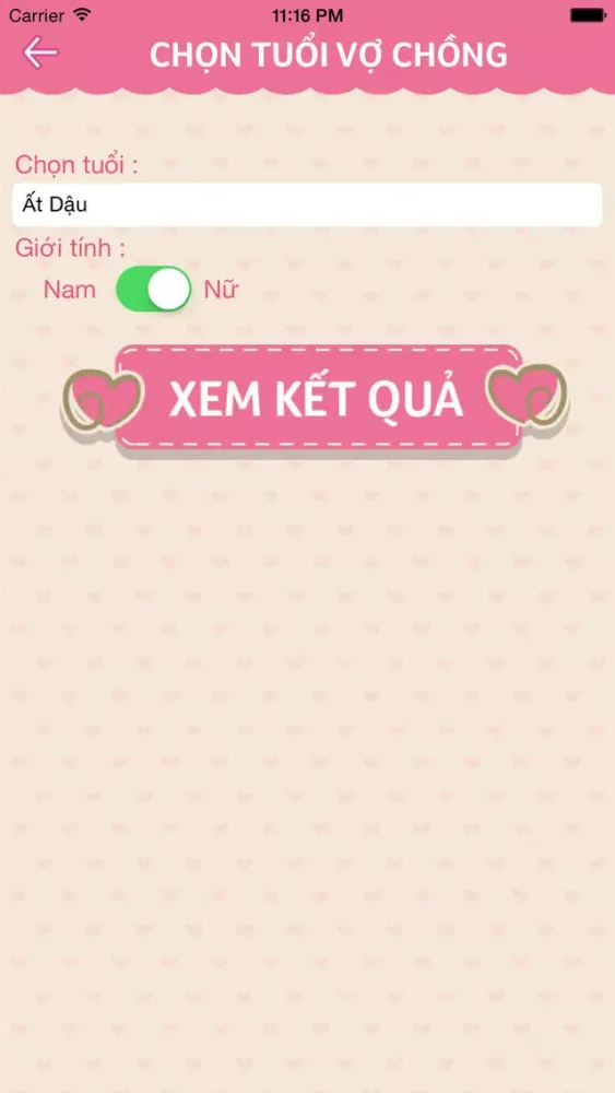 Ảnh chụp màn hình của Bói Tình Duyên 2015