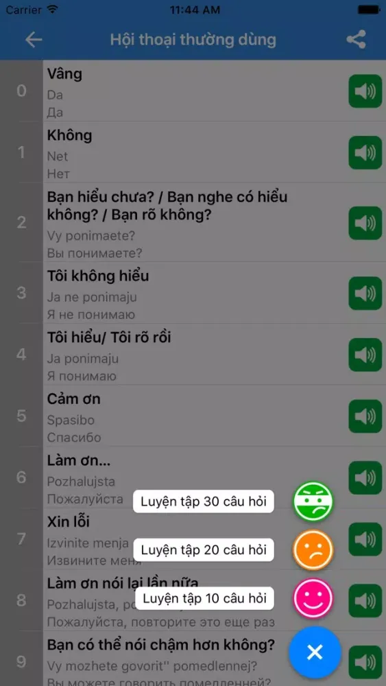 Capturas de pantalla de Tiếng nga giao tiếp - chủ đề