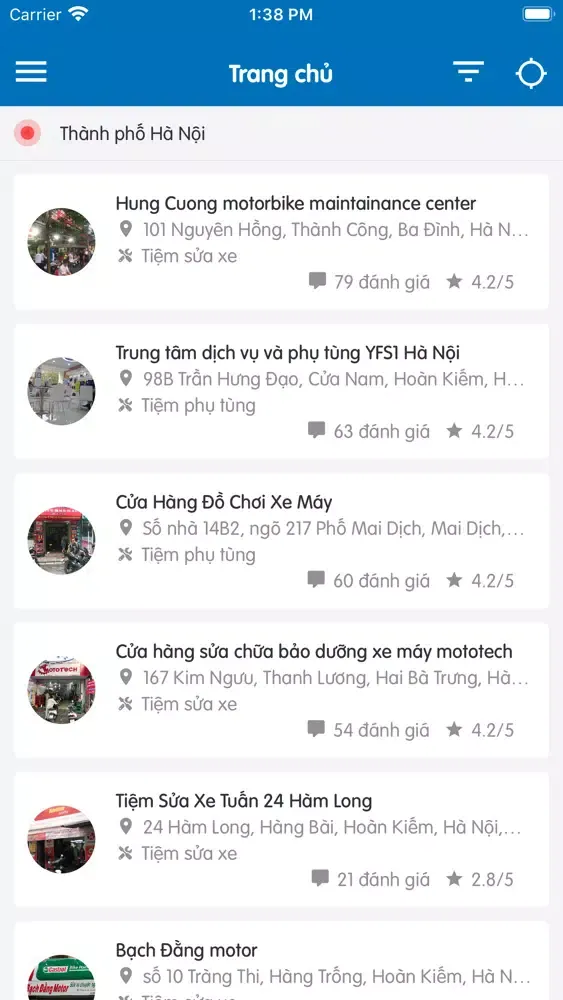 Captures d'écran de Moga - Tìm địa điểm sửa xe