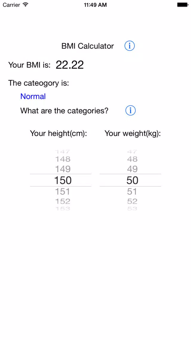 Tangkapan skrin BMI Calculator - Body Mass Index Calculator