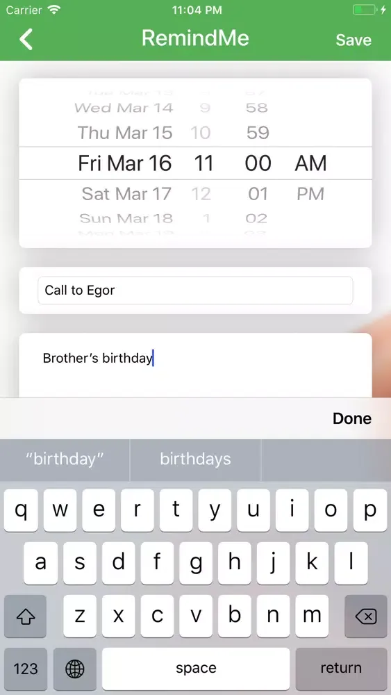 Tangkapan layar RemindMe - Plain Reminder