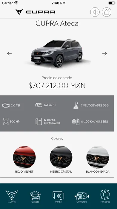 Скриншоты CUPRA Garage