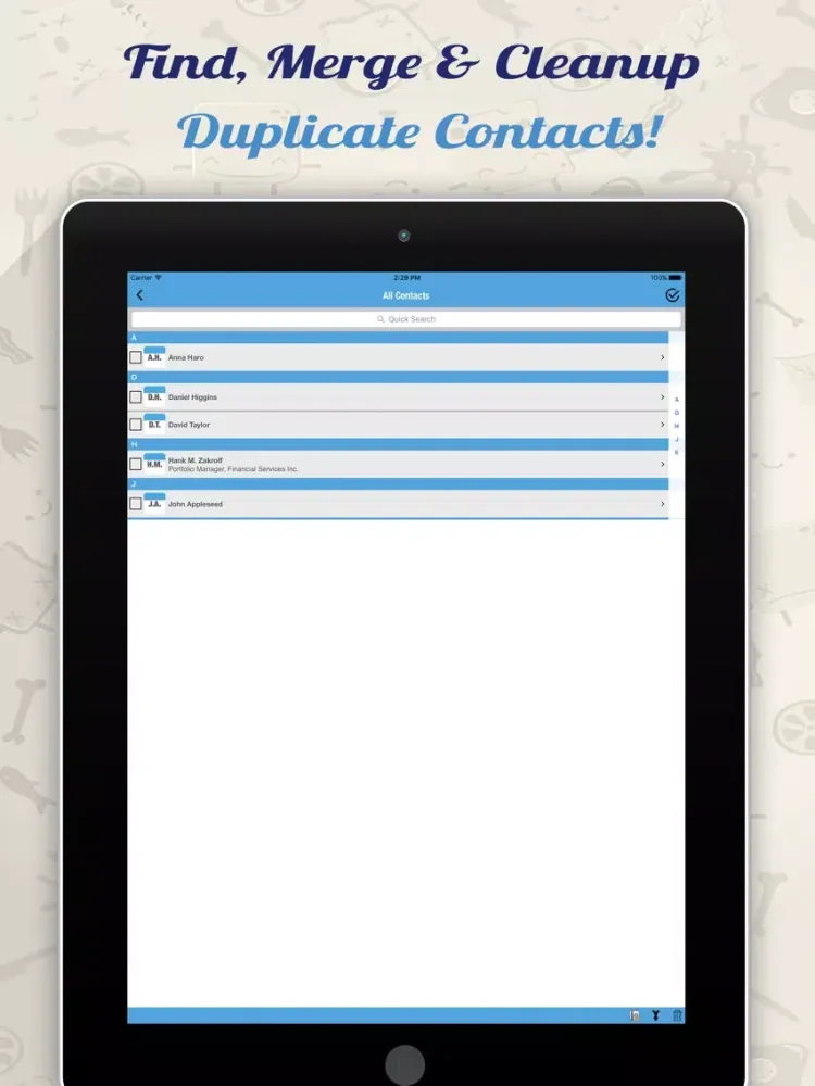 Capturas de pantalla de ContactManager Pro - Merge Duplicate Contacts iPad 