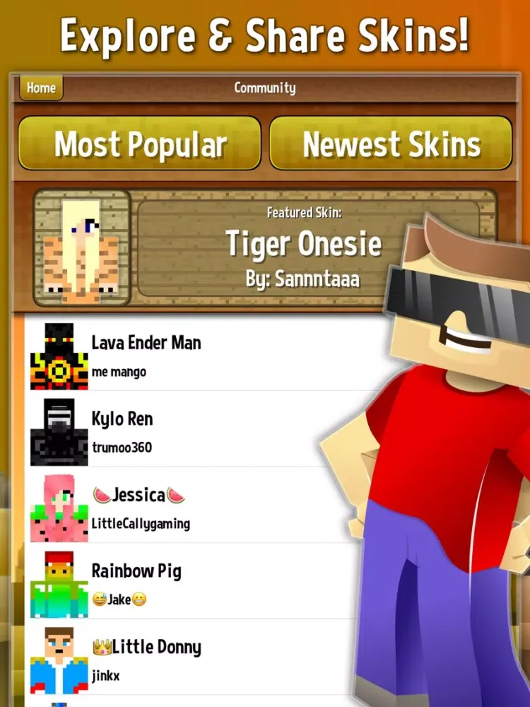 Skin Creator Gold For Minecraft Skins iPad  Screenshots