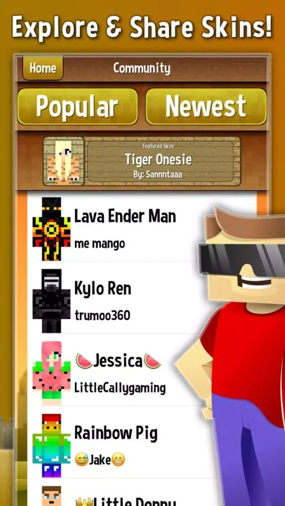 Skin Creator Gold For Minecraft Skins Screenshots