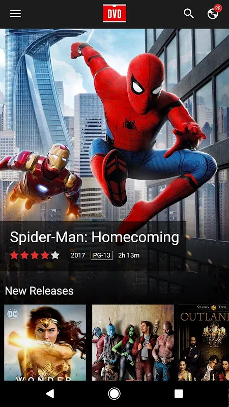 Captures d'écran de DVD Netflix