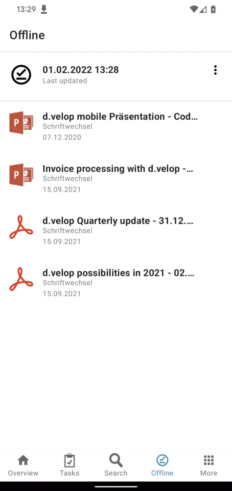 d.velop mobile Screenshots