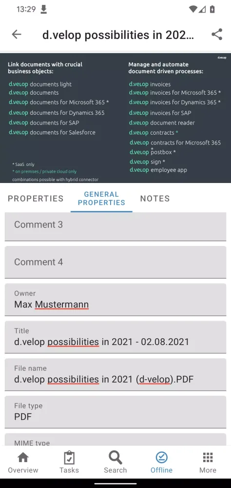 d.velop mobile Screenshots