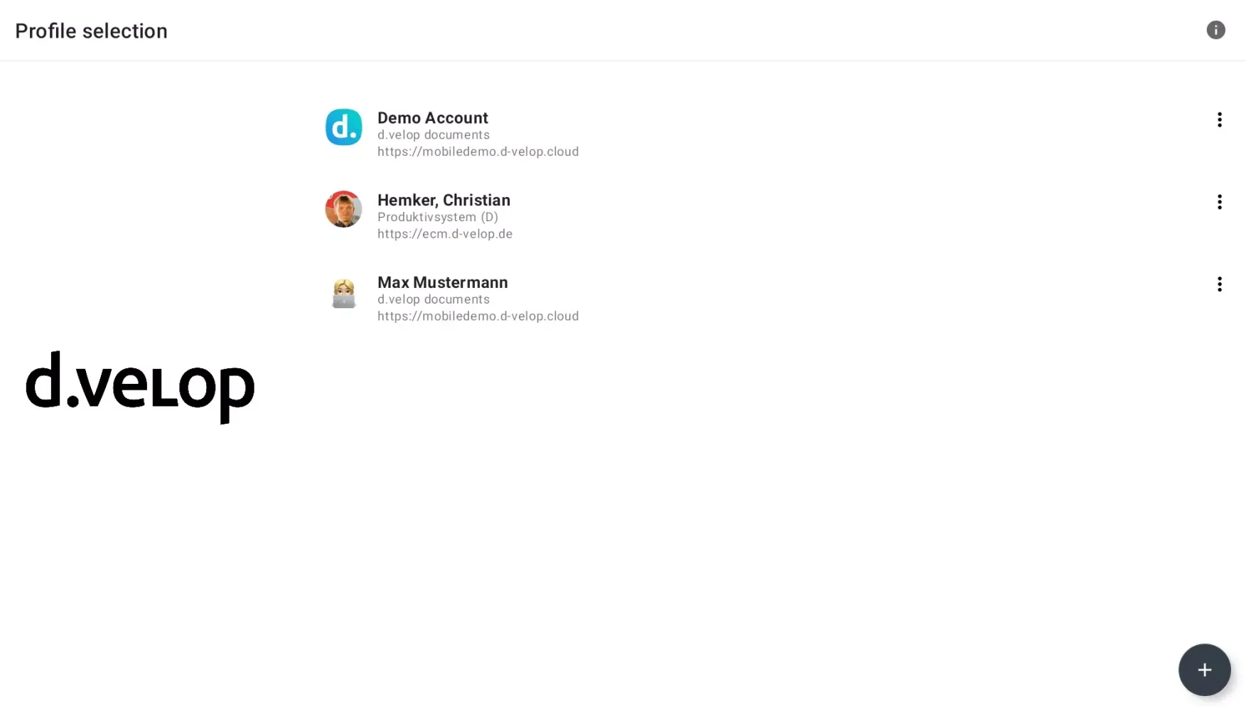 d.velop mobile Screenshots