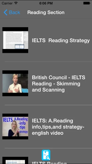 Capturas de tela do IELTS Preparation Lessons