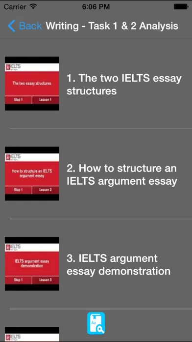 Capturas de tela do IELTS Preparation Lessons