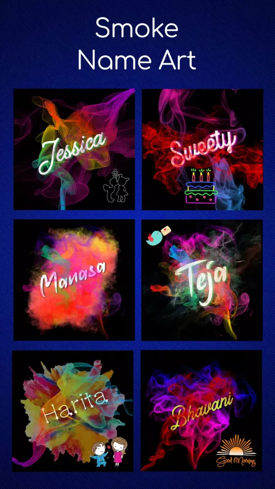 Name Art Photo Editing App Screenshots