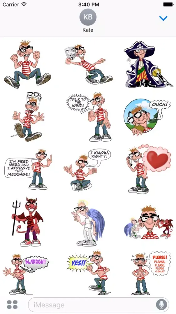 Fred Nerd Comic Strip Factory Stickers Screenshots